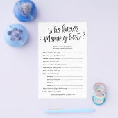 誰がママのシャワー最高の紙のゲームカードを知っている チラシ (シングル)