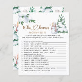 誰がママの冬最高のの赤ん坊シャワーのゲームを知っている (正面/裏面)