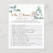 誰がママの冬最高のの赤ん坊シャワーのゲームを知っている (正面)