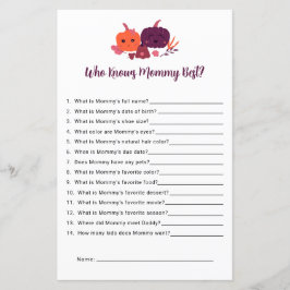 誰がママの小さなかぼちゃの最高の赤ん坊シャワーを知っている