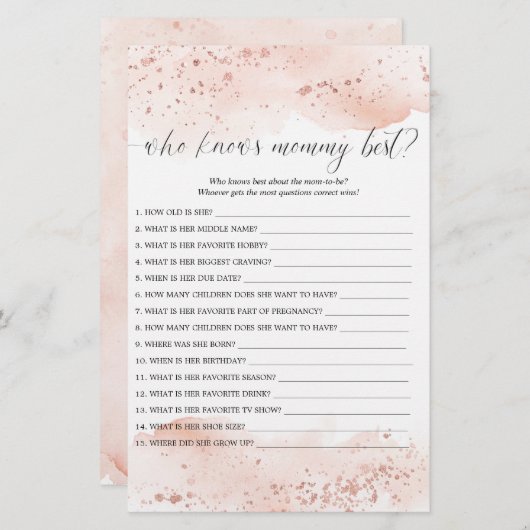 誰がママの最高のゲーム水の色のバラ金ゴールドを知っている (正面/裏面)