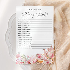 誰がママの最高のフローラ茶赤ちゃんシャワーのゲームを知っている