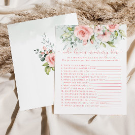 誰がママの最高の赤面ピンクのユーカリのゲームを知っている