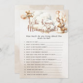 誰がママの質問最高の赤ん坊シャワーのゲーム 招待状 (正面/裏面)