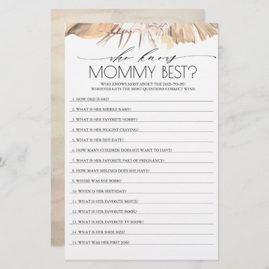 誰がママの赤最高のちゃんシャワーのゲームを知っている (正面/裏面)