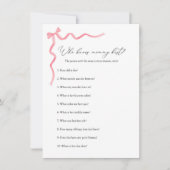 誰がママの赤最高のちゃんシャワーのゲームを知っている 招待状 (正面)