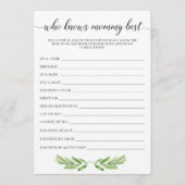 誰がママの赤最高のちゃんシャワーのゲームカードを知っている (正面)