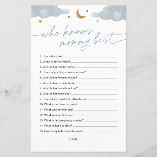 誰がママの輝く星最高のの赤ん坊シャワーを知っている (正面)