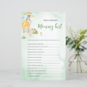 誰がママの農場最高のテーマベビーシャワーゲームを知っている (スタンド正面)