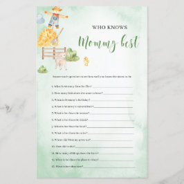 誰がママの農場最高のテーマベビーシャワーゲームを知っている