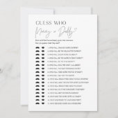 誰がママまたはパパのベビーのゲームカードを言った 招待状 (正面)