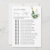 誰がママまたはパパのベビーゲームカードを言った 招待状 (正面)