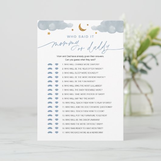 誰がママまたはパパのベビーゲームtwinkleスターと言った 招待状 (スタンド正面)