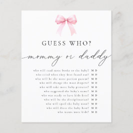 誰がママまたはパパの赤ちゃんシャワーゲームをコケット