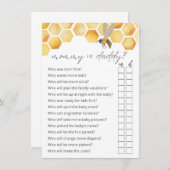 誰がママまたはパパビー赤ちゃんシャワーゲームを推測 エンクロージャーカード (正面/裏面)