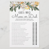 誰がママまたはパパレモン柑橘系ベビーシャワーを推測 便箋 (正面)