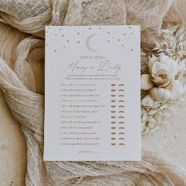 誰がママまたはパパ月の赤ちゃんシャワーゲームを推測 招待状