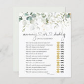 誰がママまたはパパ赤ちゃんシャワーのゲーム緑を推測 (正面/裏面)