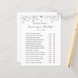 誰がママまたはパパ赤ちゃんシャワーゲームカードを推測