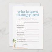 誰がママを知っている最高のベビービーチシャワーゲーム 招待状 (正面)