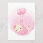 誰がママを知っ最高のている？ピンクの子猫の赤ちゃんシャワー アドバイスカード (裏面)