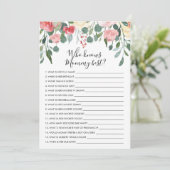 誰がママを知っ最高のている?ベビシャワーゲームカード 招待状 (スタンド正面)