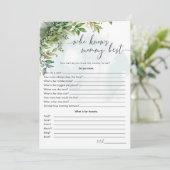 『誰がママを知っ最高のている』赤ちゃんシャワーのゲーム 招待状 (スタンド正面)