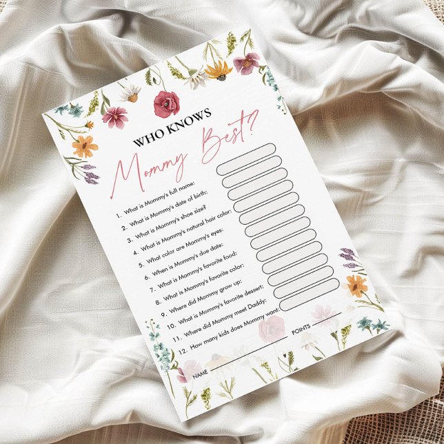 誰がママを知っ最高のている | 赤ちゃんシャワーゲーム (クリエイターアップロード済み)