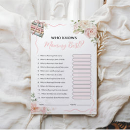 誰がママを知っ最高のている | 赤ちゃんシャワーゲーム