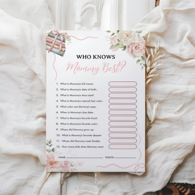 誰がママを知っ最高のている | 赤ちゃんシャワーゲーム (クリエイターアップロード済み)
