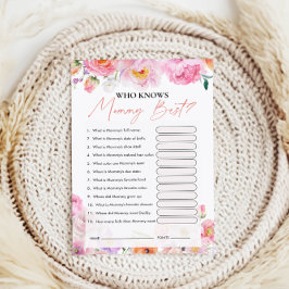 誰がママを知っ最高のている | 赤ちゃんシャワーゲーム