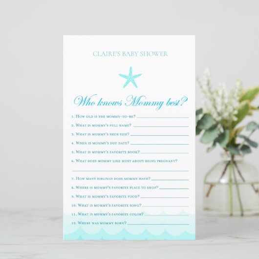 誰がママを知っ最高のている – Baby Shower Game (スタンド正面)