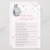 誰がママ象の最高の赤ん坊シャワーのゲームを知っている (正面/裏面)