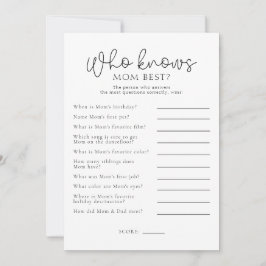 誰がママ赤ちゃん最高のシャワーゲームカードを知っている 招待状