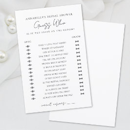 誰がミニマルブライダルシャワーゲーム