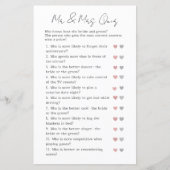 誰がミニマル結婚リストとブライダルシャワーゲーム (正面)