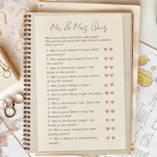 誰がミニマル結婚リストとブライダルシャワーゲーム