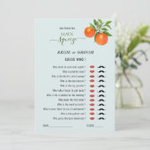 誰が'メイン絞り'ブライダルシャワーゲーム 招待状 (スタンド正面)