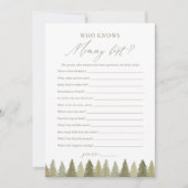 誰がモーミーウッドランド最高のの赤ん坊シャワーのゲームを知っている 招待状 (正面)