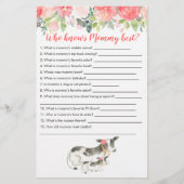 誰がモーミー牛最高の牛農場の赤ちゃんシャワーのゲームを知っている (正面)