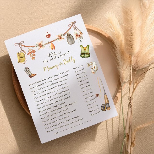 誰がリールの専門家魚釣りベビーシャワーゲーム (クリエイターアップロード済み)