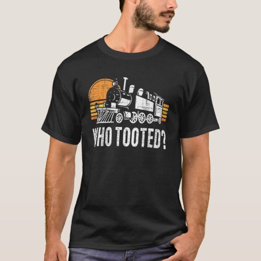 誰がレトロ鉄道鉄道蒸気列車を接続1 Tシャツ (正面)