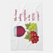 誰がワインのクリスパーに野菜を入れた? キッチンタオル (縦)