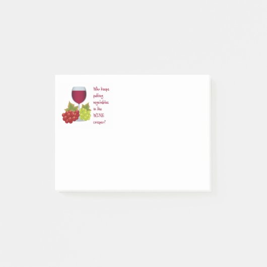 誰がワインのクリスパーに野菜を入れた? ポストイット (正面)
