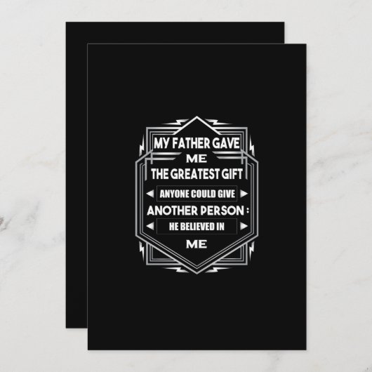 誰が与えもらえるもっとも偉大贈り物を父が私に 招待状 (正面/裏面)