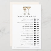 誰が何を言うシャンパンゲイウェディングシャワーゲーム (正面/裏面)