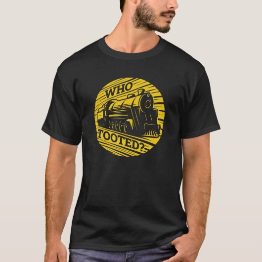誰が列車の愛おもしろい者かわいい鉄道模型C Tシャツ (正面)
