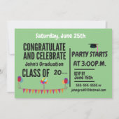 誰が卒業するのか！ 1枚の写真 緑 招待状 (裏面)