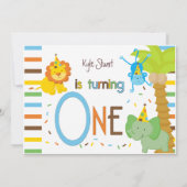 誰が向きを変えているかを見る-動物のお洒落テーマ 招待状 (裏面)