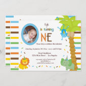 誰が向きを変えているかを見る-動物のお洒落テーマ 招待状 (正面/裏面)